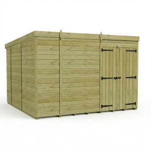 10 x 10 Pent Shed (Double Door, No Windows)