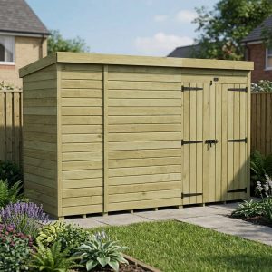 10 x 4 Pent Shed (Double Door, No Windows)