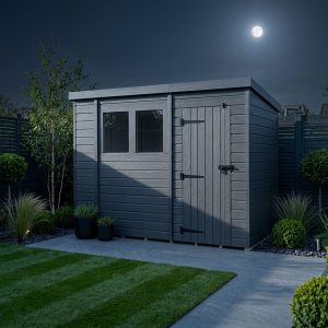 10x4 Pent Composite Shed (Single Door, With Windows)