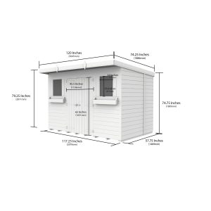 10 x 5 Pent Summer Shed
