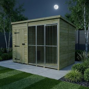 10 x 6 Dog Kennel And Run (Full Height With Bars)