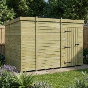 10 x 6 Pent Shed (Single Door, No Windows)