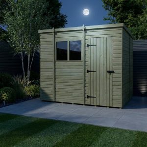10 x 6 Pent Shed (Single Door, With Windows)