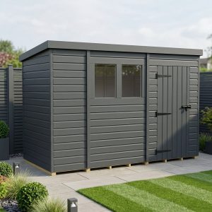 10x6 Pent Composite Shed (Single Door, With Windows)