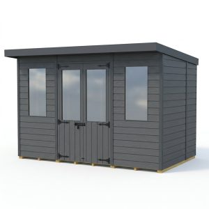 10x6 Composite Pent Summer House (Double Doors, With Windows)