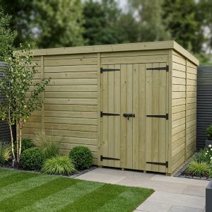 10 x 7 Pent Shed (Double Door, No Windows)