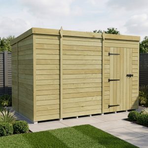 10 x 7 Pent Shed (Single Door, No Windows)