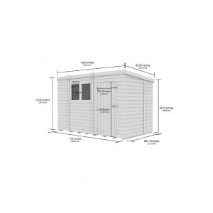 10x7 Pent Composite Shed (Single Door, With Windows)