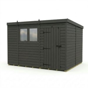 10x8 Pent Composite Shed (Single Door, With Windows)