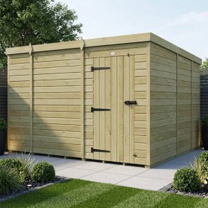 10 x 9 Pent Shed (Single Door, No Windows)