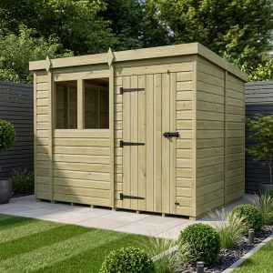 10 x 9 Pent Shed (Single Door, With Windows)