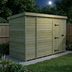 11 x 4 Pent Shed (Single Door, No Windows)
