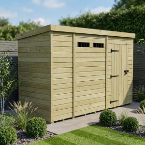 11 x 4 Security Pent Shed (Single Door)