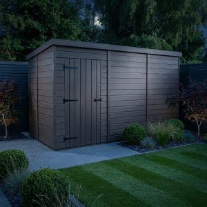 11x5 Pent Composite Shed (Single Door, No Windows)