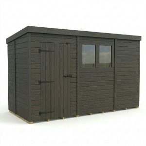 11x5 Pent Composite Shed (Single Door, With Windows)