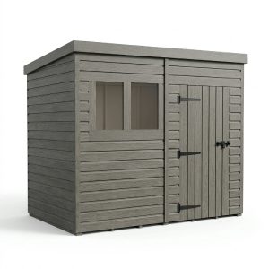 11x6 Pent Composite Shed (Single Door, With Windows)