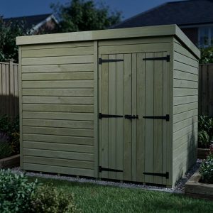 11 x 8 Pent Shed (Double Door, No Windows)