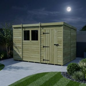 11 x 8 Pent Shed (Single Door, With Windows)