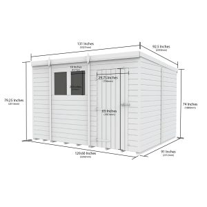 11x8 Composite Pent Security Shed