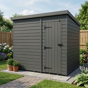 11x9 Pent Composite Shed (Single Door, No Windows)