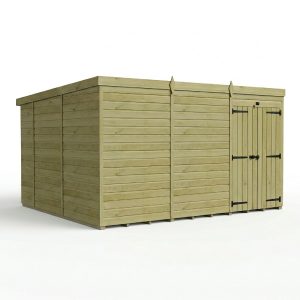 12 x 10 Pent Shed (Double Door, No Windows)