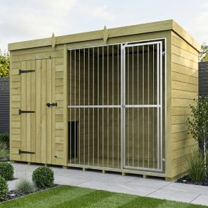 12 x 4 Dog Kennel And Run (Full Height With Bars)