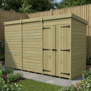 12 x 4 Pent Shed (Double Door, No Windows)