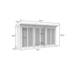 12x4 Composite Pent Full Height Summer House