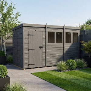 12x5 Pent Composite Shed (Single Door, With Windows)