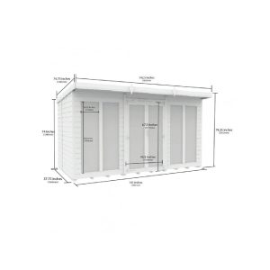 12 x 5 Pent Summer House (Full Height Window)