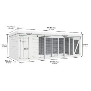 12 x 6 Dog Kennel And Run