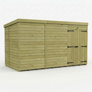 12 x 6 Pent Shed (Double Door, No Windows)