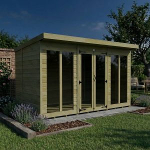 12 x 6 Pent Summer House (Full Height Window)