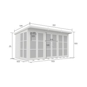 12 x 7 Georgian Window Pent Summer House
