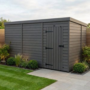 12x7 Pent Composite Shed (Single Door, No Windows)