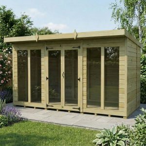 12 x 7 Pent Summer House (Full Height Window)