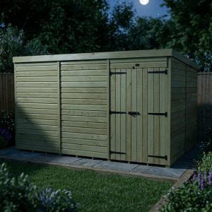12 x 8 Pent Shed (Double Door, No Windows)