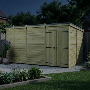 13 x 10 Pent Shed (Double Door, No Windows)