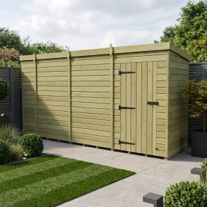 13 x 4 Pent Shed (Single Door, No Windows)