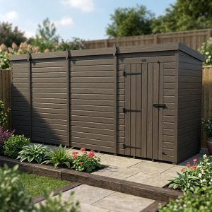 13x4 Pent Composite Shed (Single Door, No Windows)