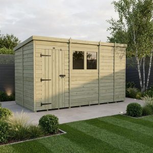 13 x 5 Pent Shed (Single Door, With Windows)