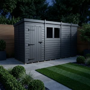 13x5 Pent Composite Shed (Single Door, With Windows)