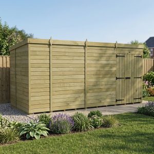 13 x 6 Pent Shed (Double Door, No Windows)