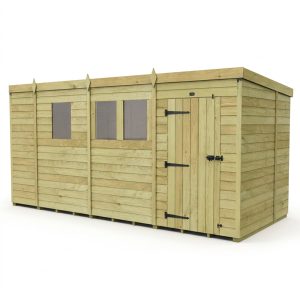 13 x 6 Pent Shed (Single Door, With Windows)