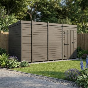 13x6 Pent Composite Shed (Single Door, No Windows)