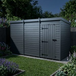 13x7 Pent Composite Shed (Single Door, No Windows)
