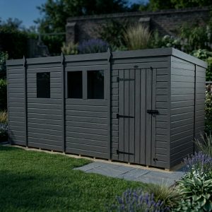 13x7 Pent Composite Shed (Single Door, With Windows)