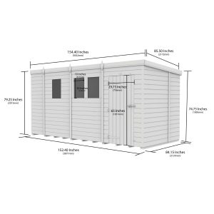 13x7 Composite Pent Security Shed