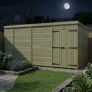13 x 8 Pent Shed (Double Door, No Windows)