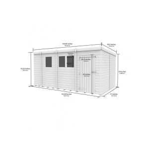 13x8 Pent Composite Shed (Single Door, No Windows)